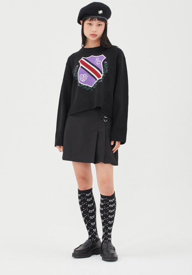 TARGETTO(ターゲット)    [TGT X RMTCRW] EMBLEM CROP KNIT_BLACK