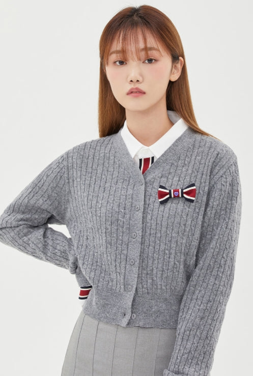 ロマンティッククラウン(ROMANTIC CROWN)  [TGT X RMTCRW]RIBBON CABLE CARDIGAN_MELANGE GREY