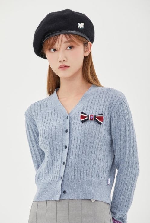 ロマンティッククラウン(ROMANTIC CROWN)  [TGT X RMTCRW]RIBBON CABLE CARDIGAN_MELANGE BLUE