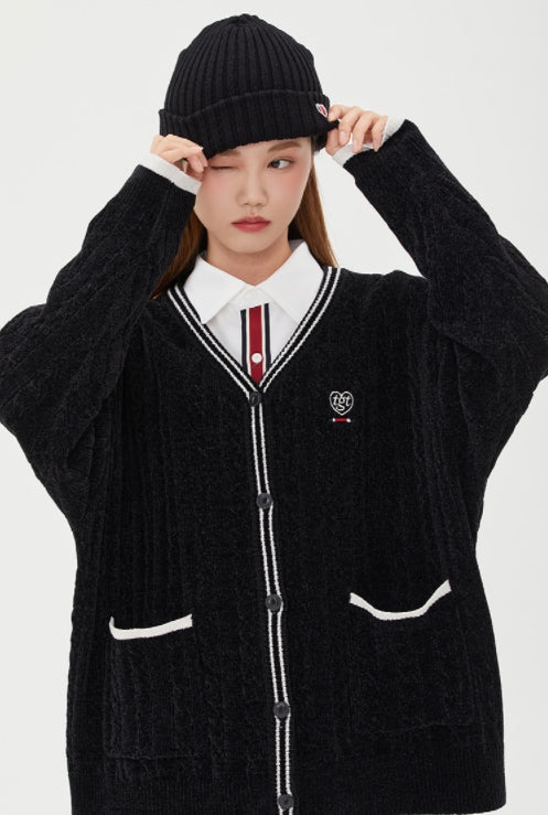ロマンティッククラウン(ROMANTIC CROWN)  [TGT X RMTCRW]VELVET CABLE CARDIGAN_BLACK