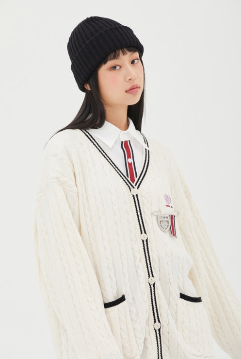 ロマンティッククラウン(ROMANTIC CROWN)  [TGT X RMTCRW]VELVET CABLE CARDIGAN_OATMEAL