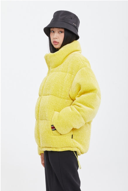 ロマンティッククラウン(ROMANTIC CROWN) KNIT VELVET DOWN PARKA_YELLOW GREEN