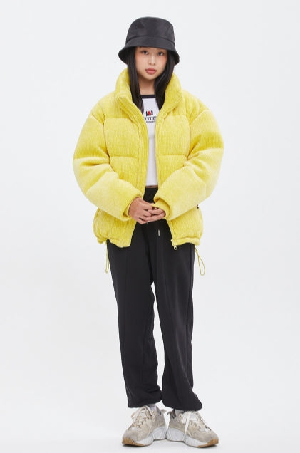 ロマンティッククラウン(ROMANTIC CROWN) KNIT VELVET DOWN PARKA_YELLOW GREEN