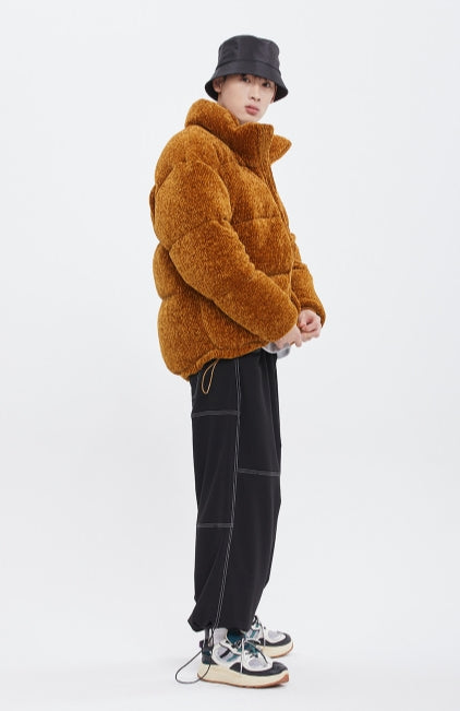 ロマンティッククラウン(ROMANTIC CROWN) ]KNIT VELVET DOWN PARKA_BROWN