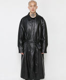 アジョバイアジョ(AJOBYAJO) Vegan Leather Oversized Coat [Black]