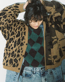 アジョバイアジョ(AJOBYAJO)  Leopard Camouflage Cardigan [Camel]