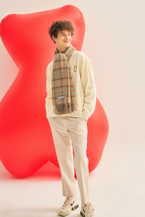 AQO_studiospace(アコスタジオスペース) AQO CHECK  MUFLER BROWN