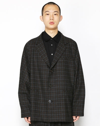 アジョバイアジョ(AJOBYAJO) Check Batwing Oversized Blazer [Black Check]