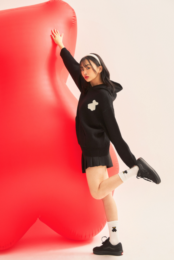 AQO_studiospace(アコスタジオスペース)    AQO BEAR KNIT HOODIE BLACK