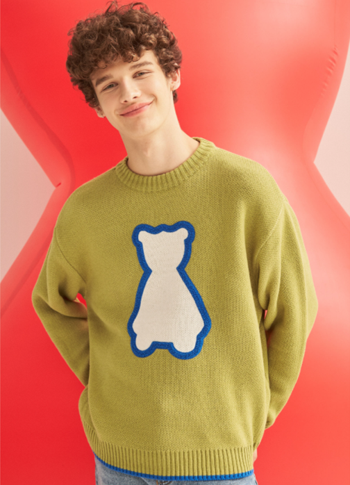 AQO_studiospace(アコスタジオスペース)    AQO BEAR LOGO KNIT GREEN