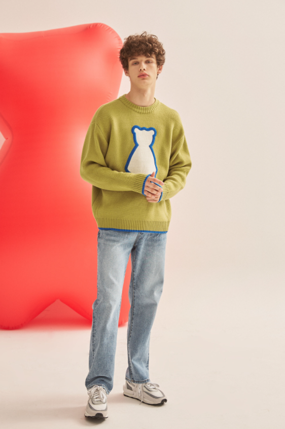 AQO_studiospace(アコスタジオスペース)    AQO BEAR LOGO KNIT GREEN