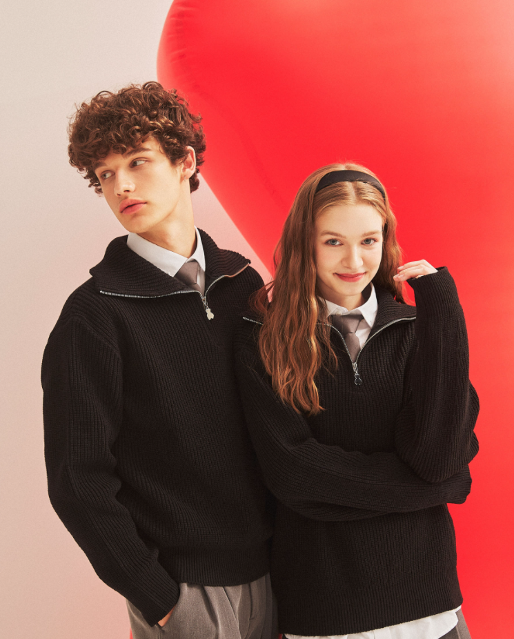 AQO_studiospace(アコスタジオスペース)   AQO BEAR HALF ZIP-UP KNIT BLACK