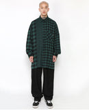 アジョバイアジョ(AJOBYAJO) Oversized Buffalo Check Mixed Shirt [Green]