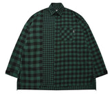 アジョバイアジョ(AJOBYAJO) Oversized Buffalo Check Mixed Shirt [Green]