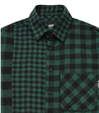 アジョバイアジョ(AJOBYAJO) Oversized Buffalo Check Mixed Shirt [Green]