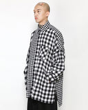 アジョバイアジョ(AJOBYAJO) Oversized Buffalo Check Mixed Shirt [White]