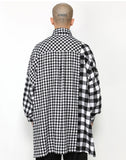 アジョバイアジョ(AJOBYAJO) Oversized Buffalo Check Mixed Shirt [White]