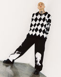 アジョバイアジョ(AJOBYAJO) Harlequin Check Oversized Sweater [Black]