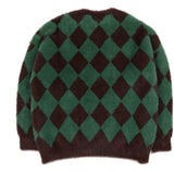 アジョバイアジョ(AJOBYAJO) Harlequin Check Oversized Sweater [Green]