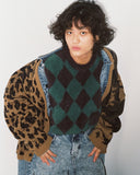 アジョバイアジョ(AJOBYAJO) Harlequin Check Oversized Sweater [Green]