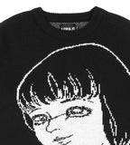 アジョバイアジョ(AJOBYAJO) "Maing" Girl Oversized Wool Knit Sweater [Black]