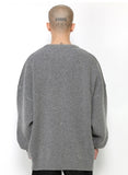 アジョバイアジョ(AJOBYAJO) "Maing" Girl Oversized Wool Knit Sweater [Melange Grey]