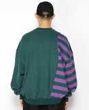 アジョバイアジョ(AJOBYAJO)   Twofold Stripe Sweatshirt [Green]