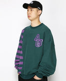 アジョバイアジョ(AJOBYAJO)   Twofold Stripe Sweatshirt [Green]