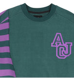 アジョバイアジョ(AJOBYAJO)   Twofold Stripe Sweatshirt [Green]