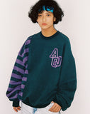 アジョバイアジョ(AJOBYAJO)   Twofold Stripe Sweatshirt [Green]