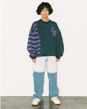 アジョバイアジョ(AJOBYAJO)   Twofold Stripe Sweatshirt [Green]