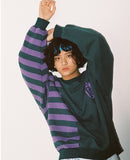 アジョバイアジョ(AJOBYAJO)   Twofold Stripe Sweatshirt [Green]