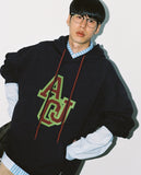 アジョバイアジョ(AJOBYAJO)   Boucle Embroidered Hoodie [Navy]