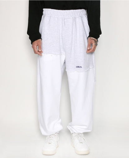 アジョバイアジョ(AJOBYAJO)  Mixed Sweatpants [Light Grey]