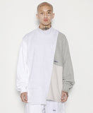 アジョバイアジョ(AJOBYAJO)   High-neck Mixed Sweatshirt [Light Grey]