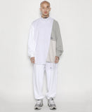 アジョバイアジョ(AJOBYAJO)   High-neck Mixed Sweatshirt [Light Grey]