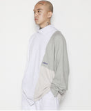 アジョバイアジョ(AJOBYAJO)   High-neck Mixed Sweatshirt [Light Grey]