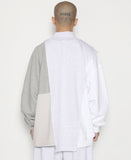 アジョバイアジョ(AJOBYAJO)   High-neck Mixed Sweatshirt [Light Grey]