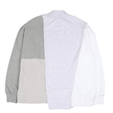 アジョバイアジョ(AJOBYAJO)   High-neck Mixed Sweatshirt [Light Grey]