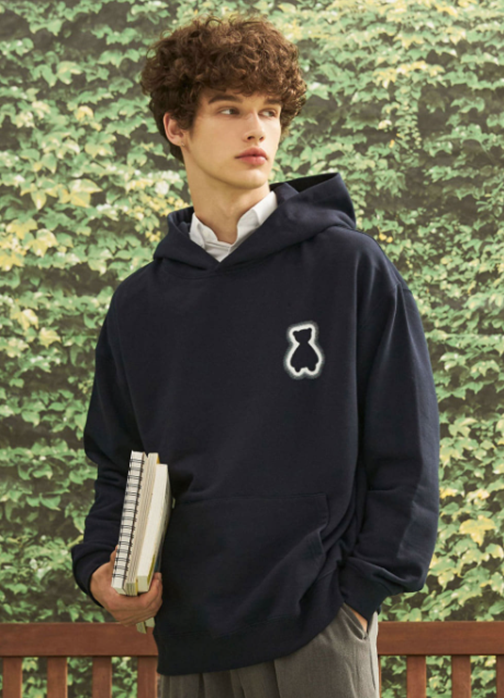 AQO_studiospace(アコスタジオスペース)    AQO SHINING BEAR HOODIE NAVY