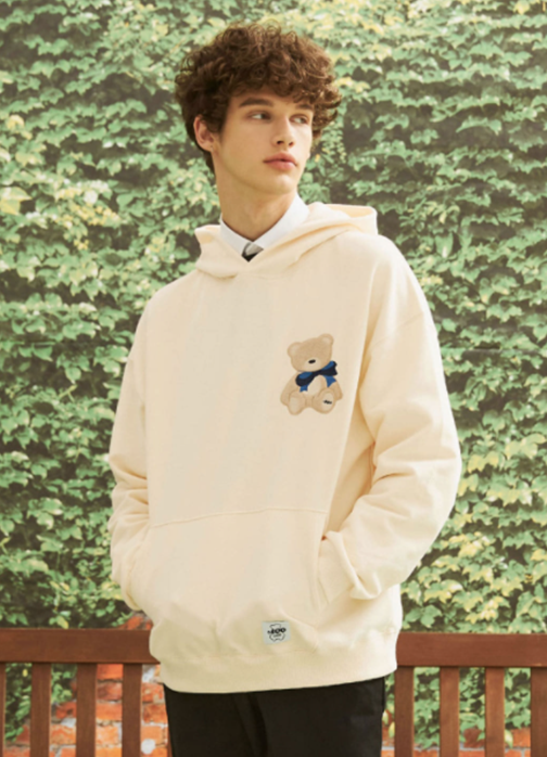 AQO_studiospace(アコスタジオスペース)      AQO OG BEAR HOODIE IVORY