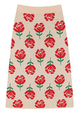 ワンダービジター(WONDER VISITOR)  Rose patern Knit Skirt [Beige]