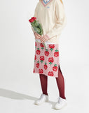 ワンダービジター(WONDER VISITOR)  Rose patern Knit Skirt [Pink]