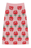 ワンダービジター(WONDER VISITOR)  Rose patern Knit Skirt [Pink]