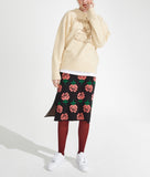 ワンダービジター(WONDER VISITOR)  Rose patern Knit Skirt [Black]