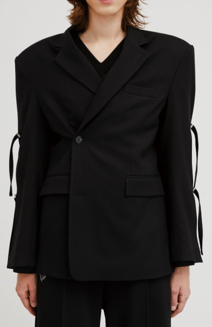 イーエスシースタジオ(ESC STUDIO) slit blazer(black)