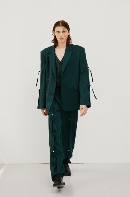 イーエスシースタジオ(ESC STUDIO) slit blazer(green)