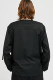 イーエスシースタジオ(ESC STUDIO) slit v-neck shirt(black)
