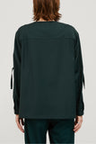 イーエスシースタジオ(ESC STUDIO) slit v-neck shirt(green)