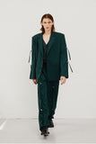 イーエスシースタジオ(ESC STUDIO) slit v-neck shirt(green)